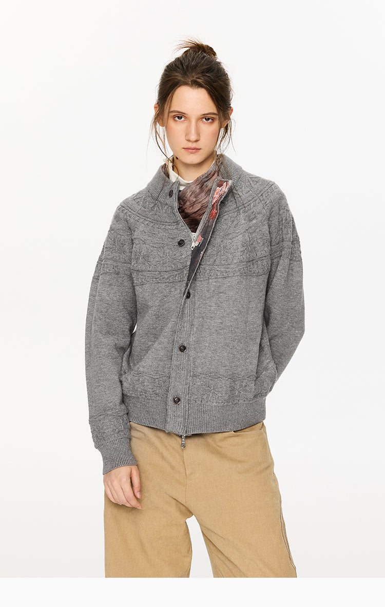 KREATE Monet Double-Placket Cardigan