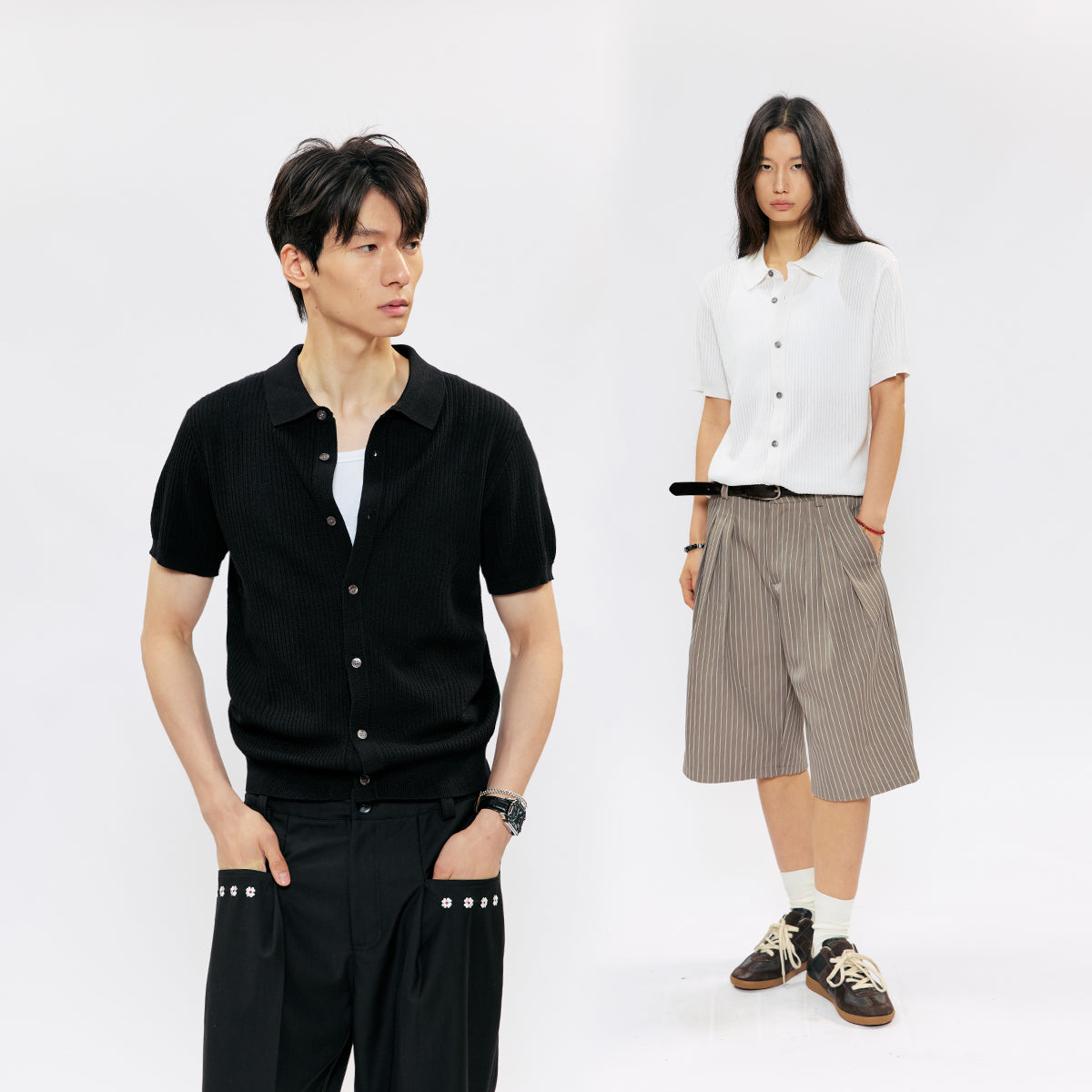 KREATE Woven Order Ribbed Knit Polo