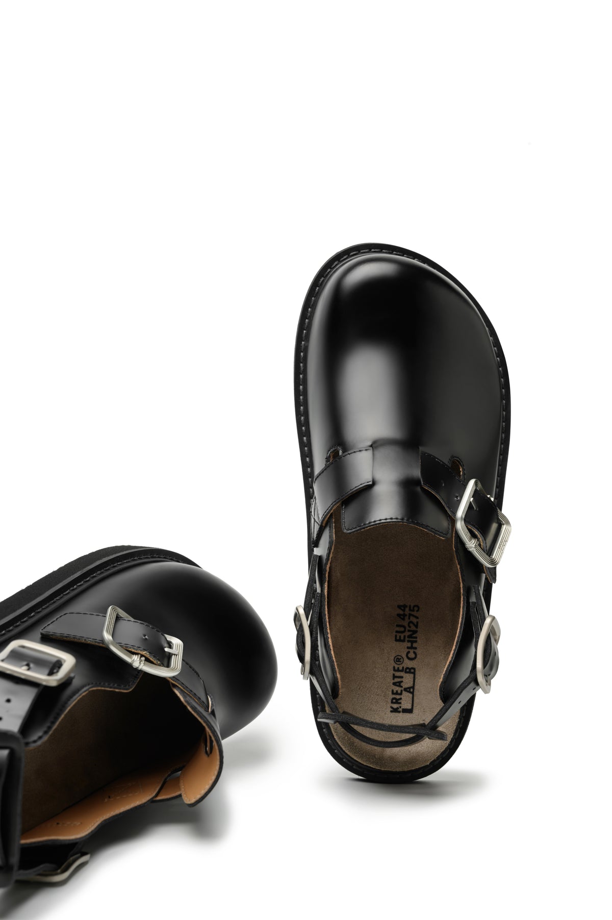 KREATE Top-Grain Leather Platform Clogs