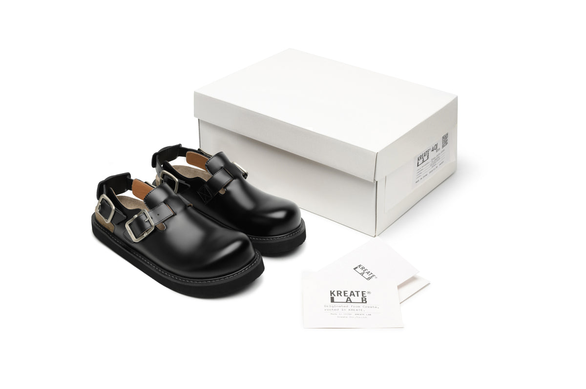 KREATE Top-Grain Leather Platform Clogs
