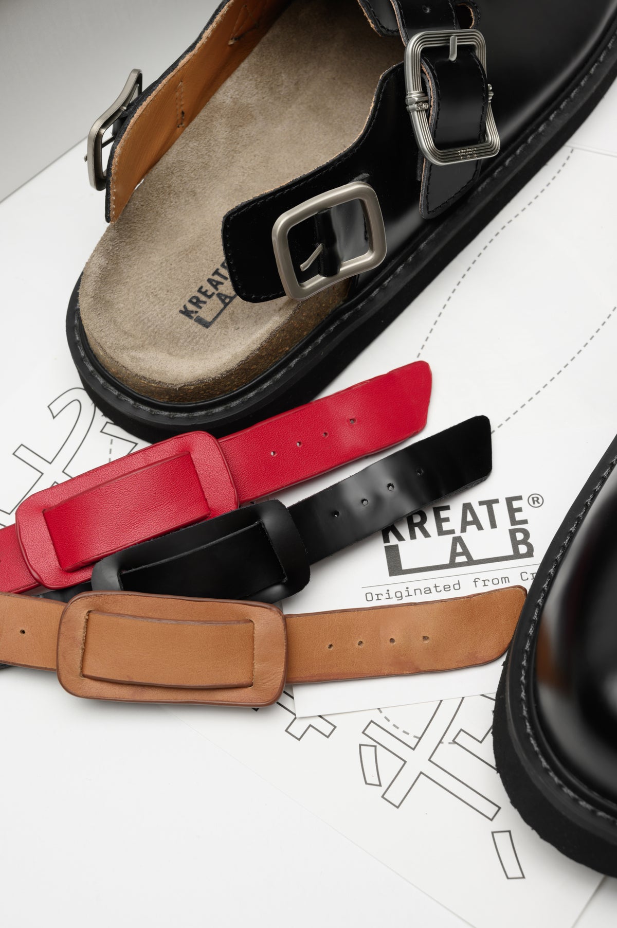KREATE Top-Grain Leather Platform Clogs