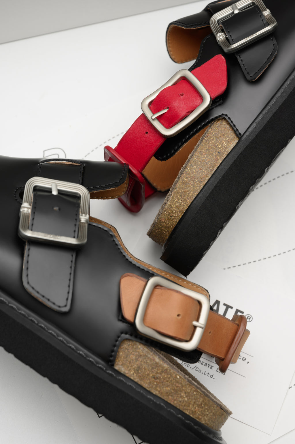 KREATE Top-Grain Leather Platform Clogs