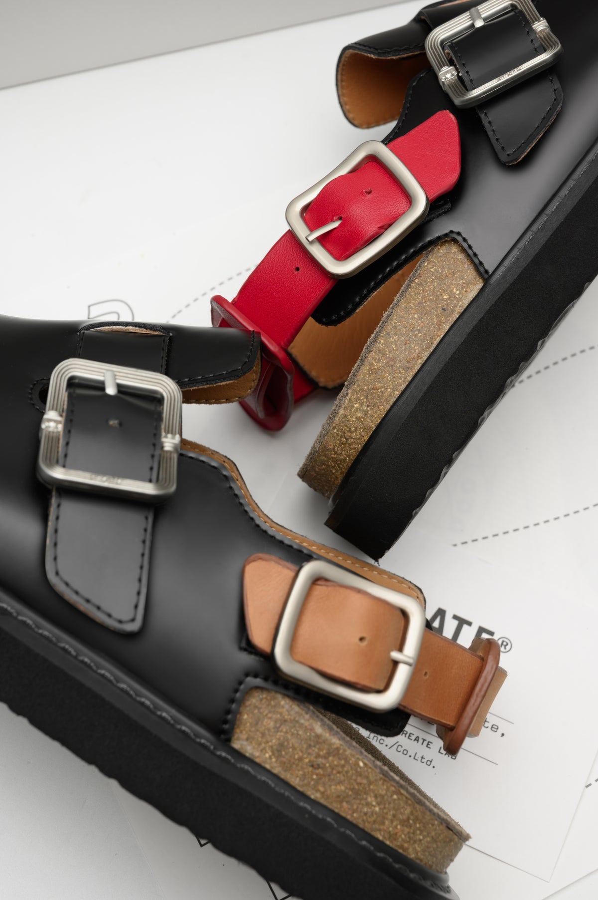 KREATE Top-Grain Leather Platform Clogs
