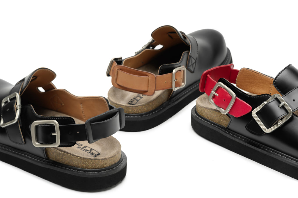 KREATE Top-Grain Leather Platform Clogs