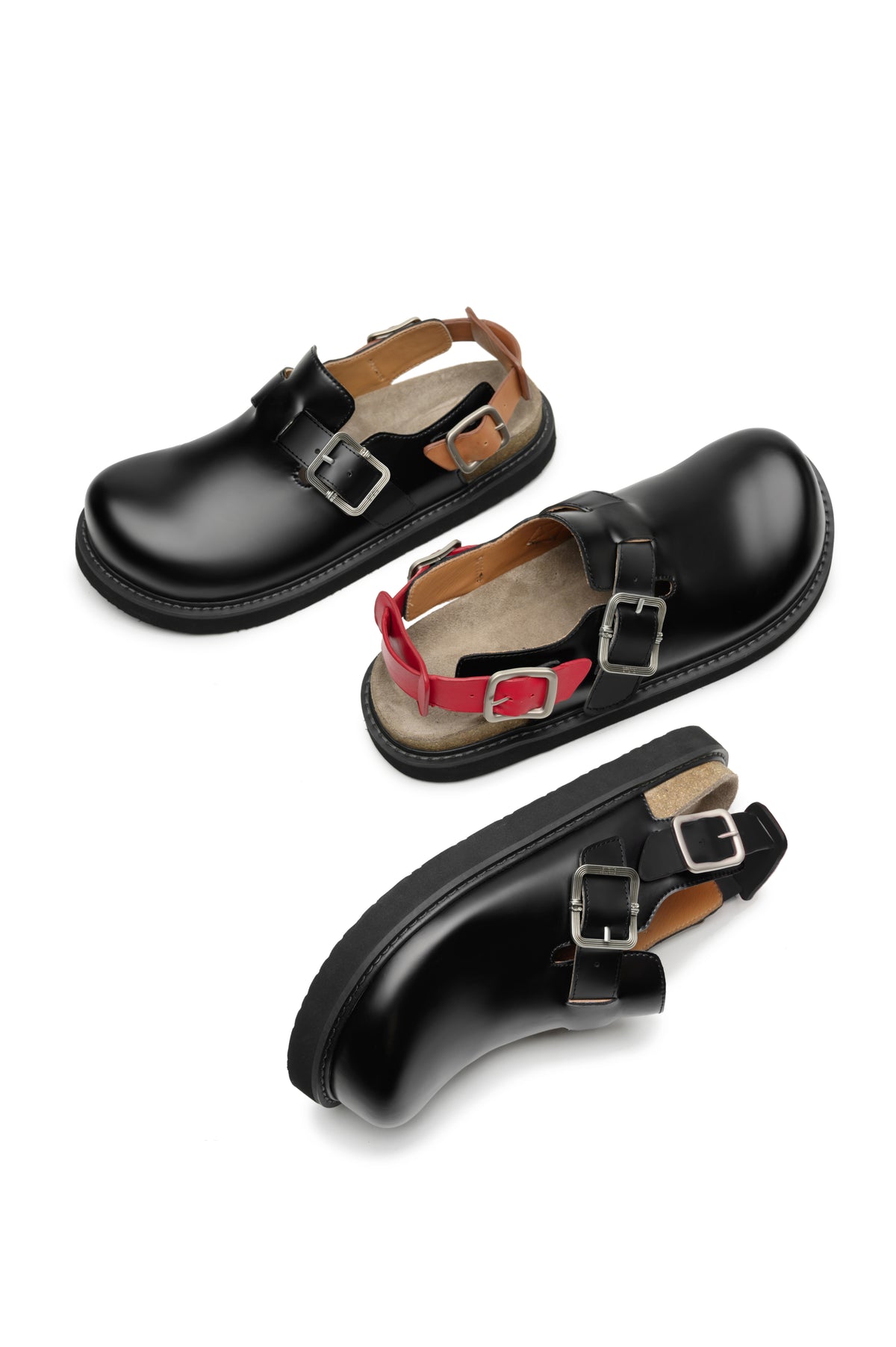 KREATE Top-Grain Leather Platform Clogs
