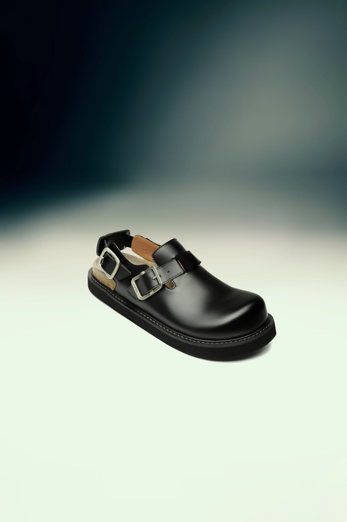KREATE Top-Grain Leather Platform Clogs
