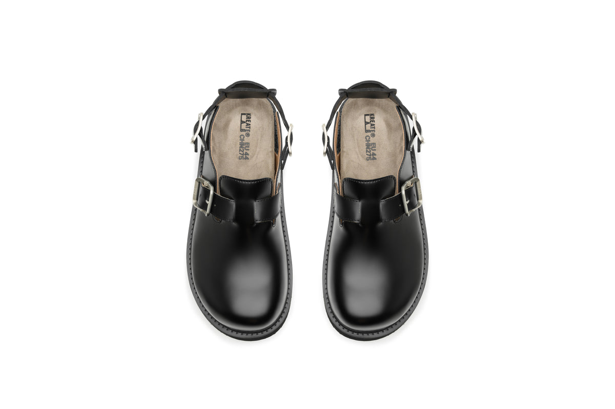 KREATE Top-Grain Leather Platform Clogs