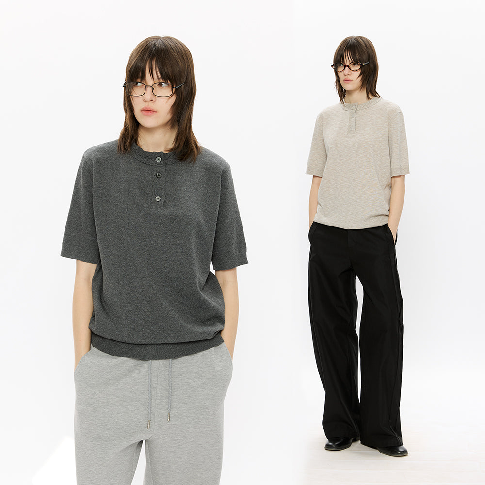 KREATE Cable Knit Henley Tee