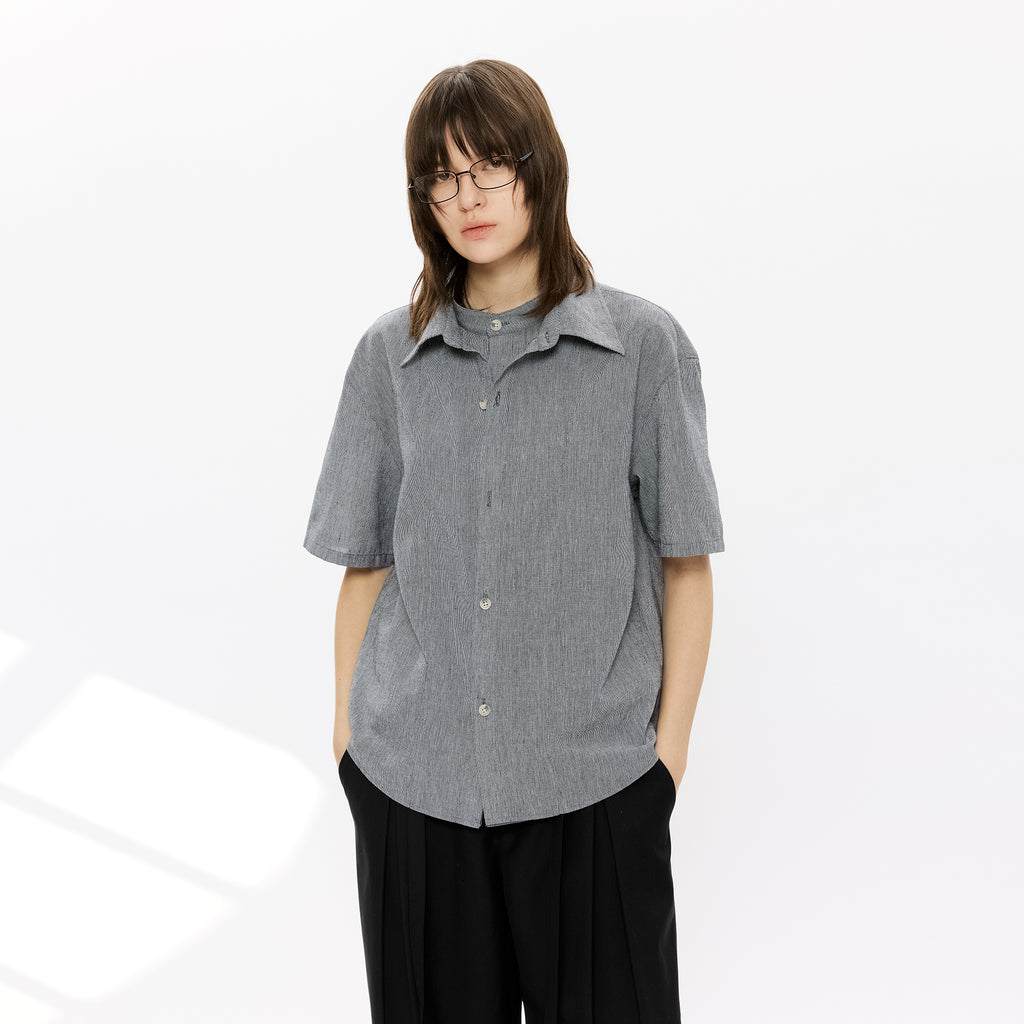 KREATE Layered Linen Plaid Shirt