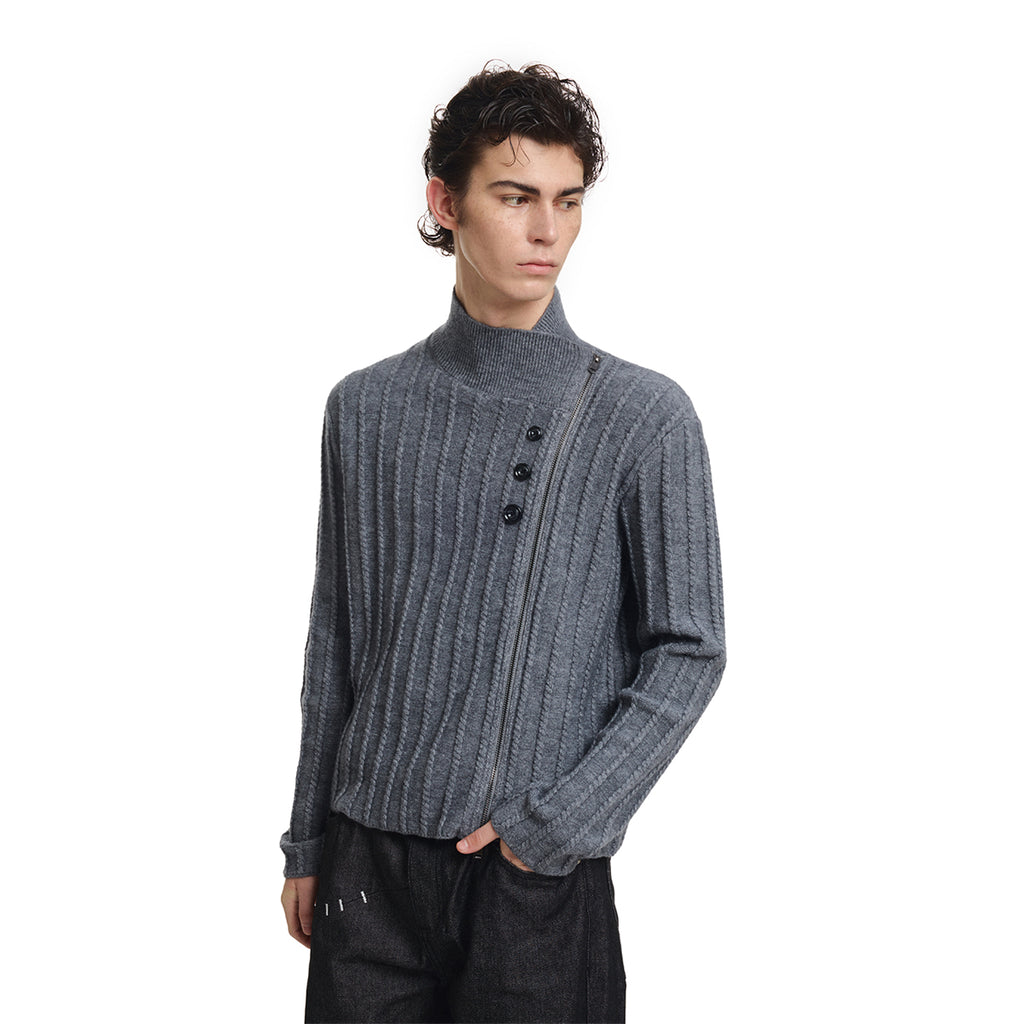 KREATE Deconstructed Cross-Collar Sweater