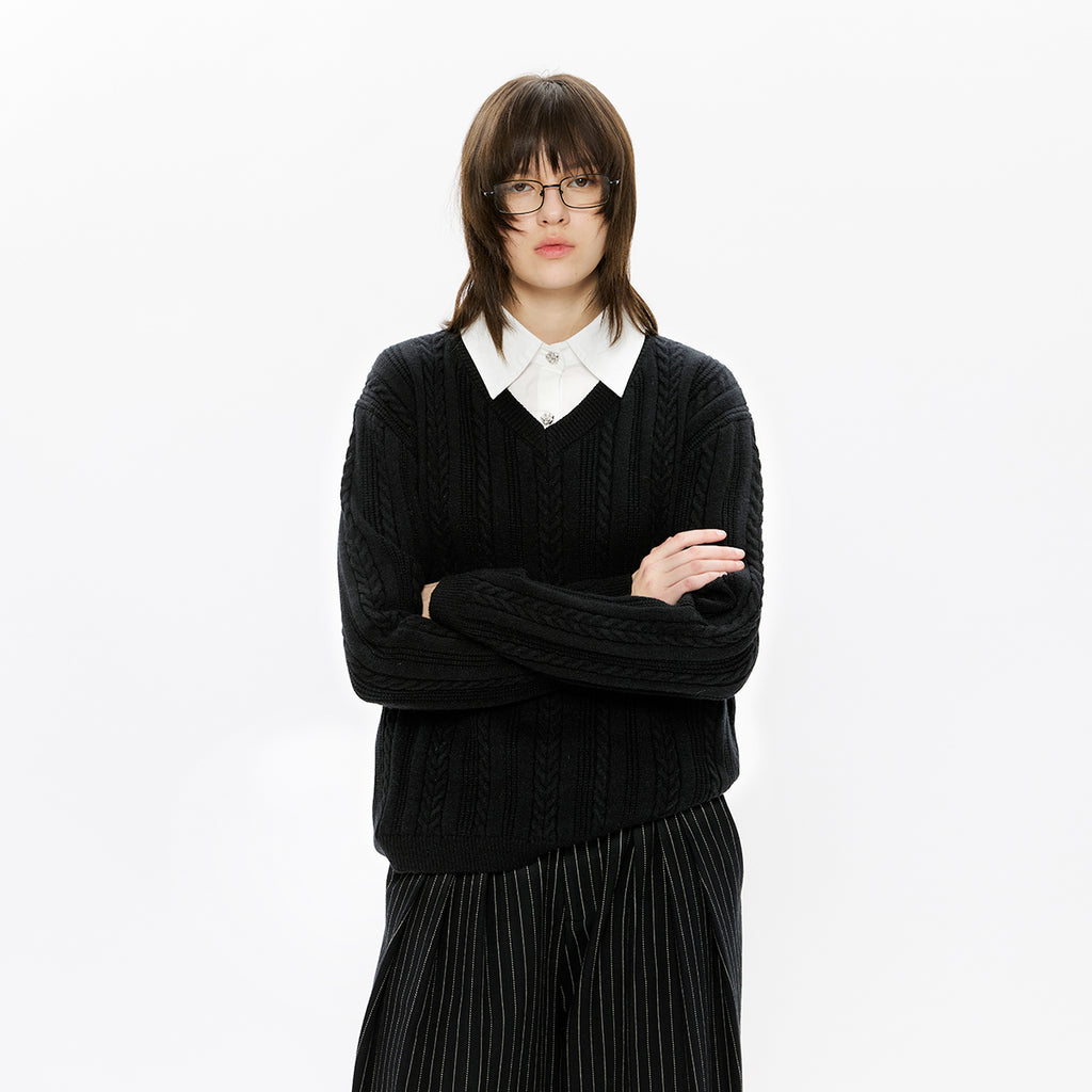 KREATE Lloyd Wool Lyocell Cable Sweater