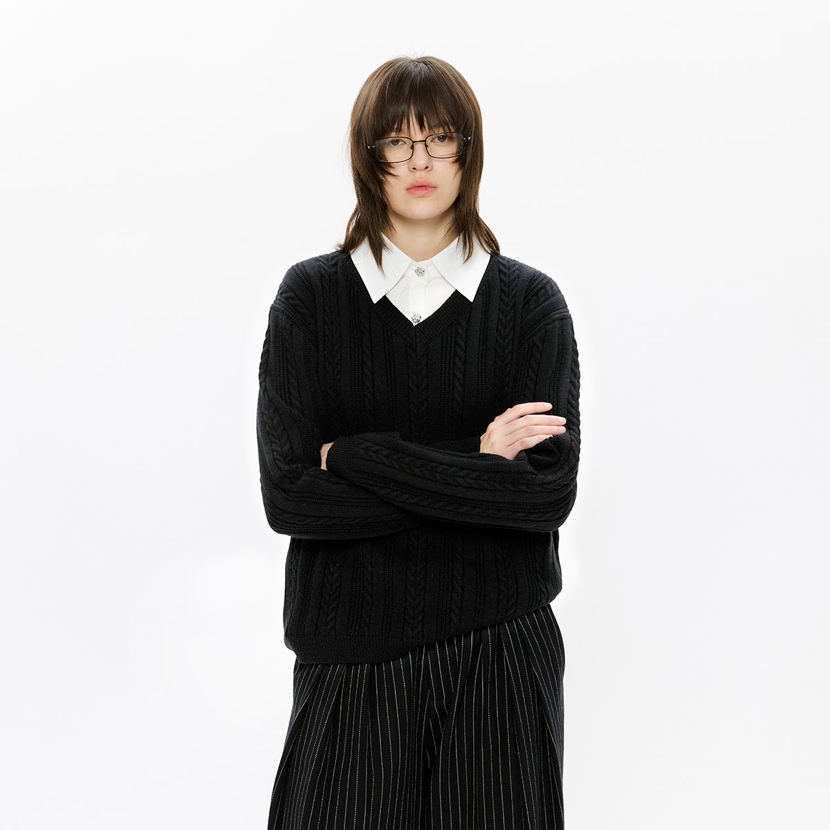 KREATE Lloyd Wool Lyocell Cable Sweater