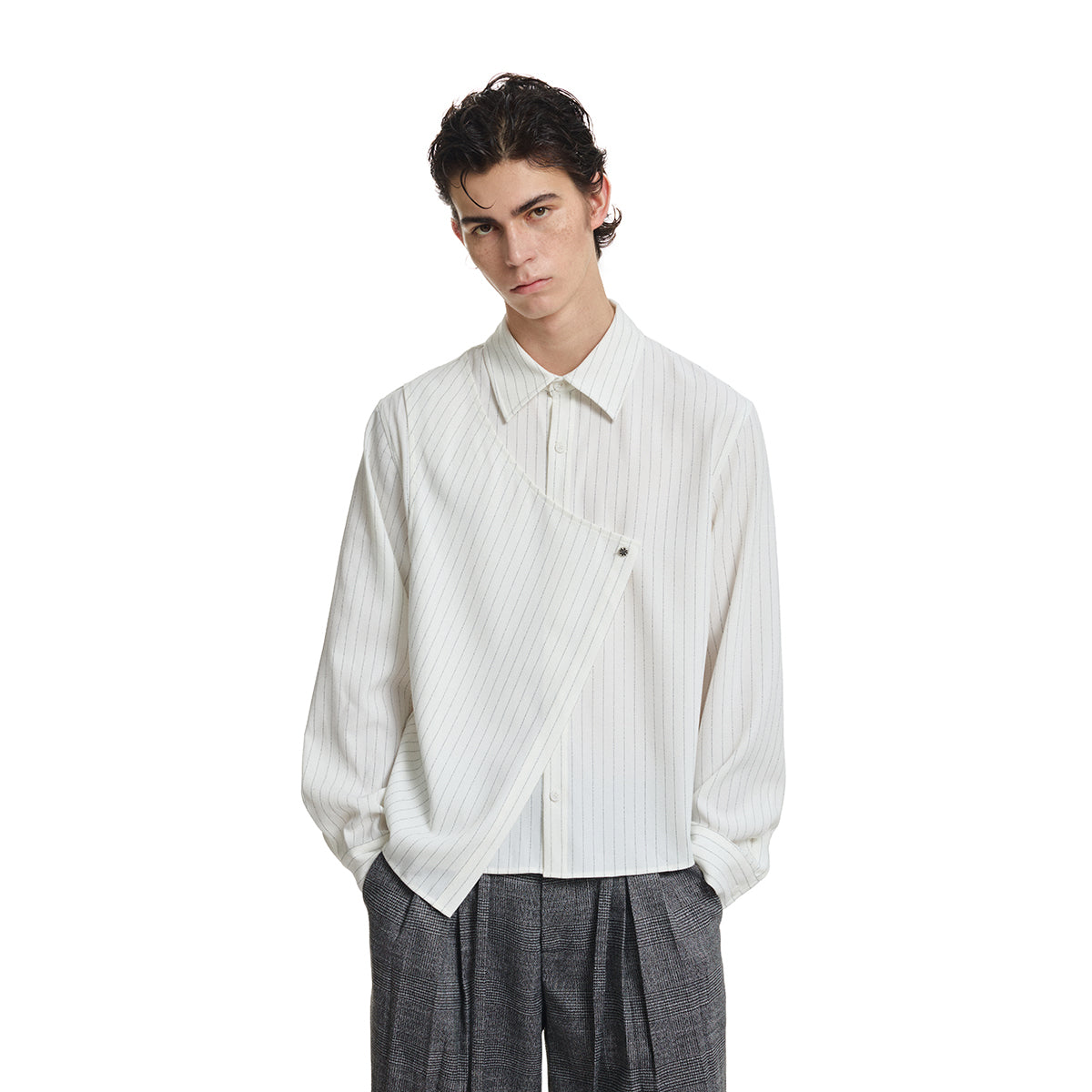 KREATE Pleat Deconstructed Stripe Shirt