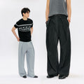 KREATE Buckle Pleated Stripe Trousers