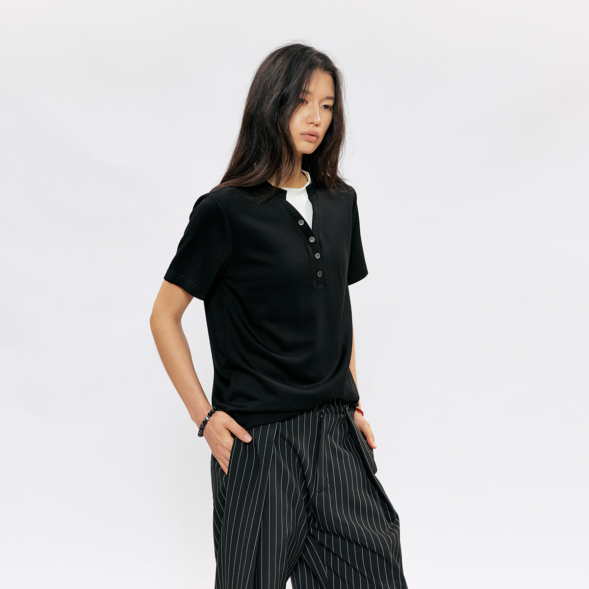 KREATE Layered Button Tee
