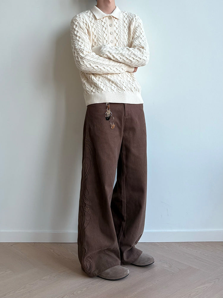 KREATE Totem Embroidered Canvas Pants