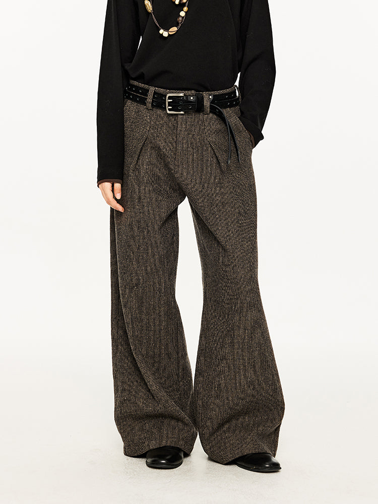 KREATE Textured Wool Houndstooth Trousers