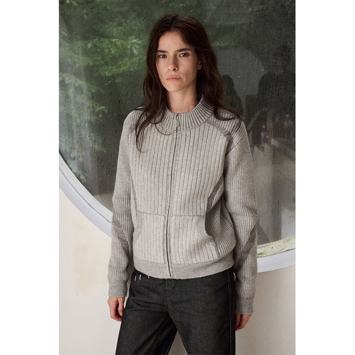 KREATE Paneled Fleece Zip Cardigan