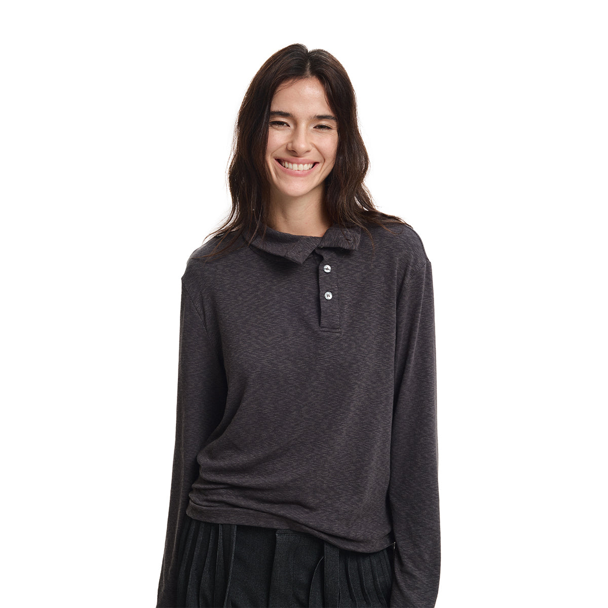 KREATE Asymmetric Henley Long-Sleeve Tee