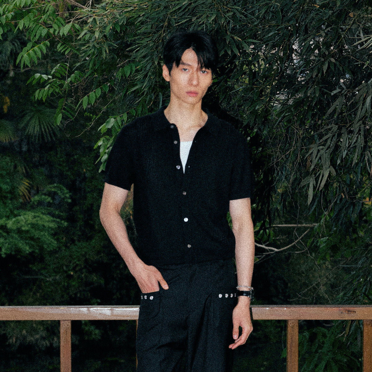 KREATE Woven Order Ribbed Knit Polo