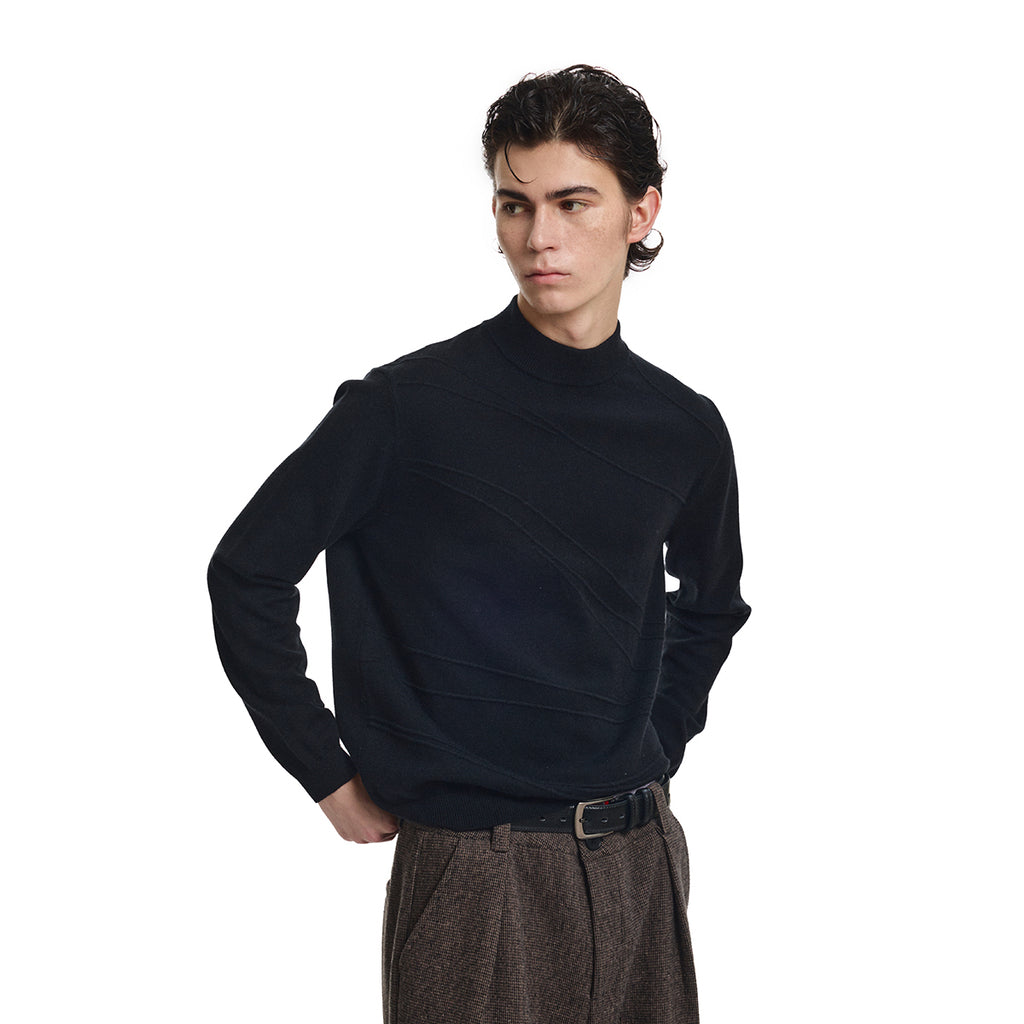 KREATE Arc Jacquard Mock-Neck Sweater