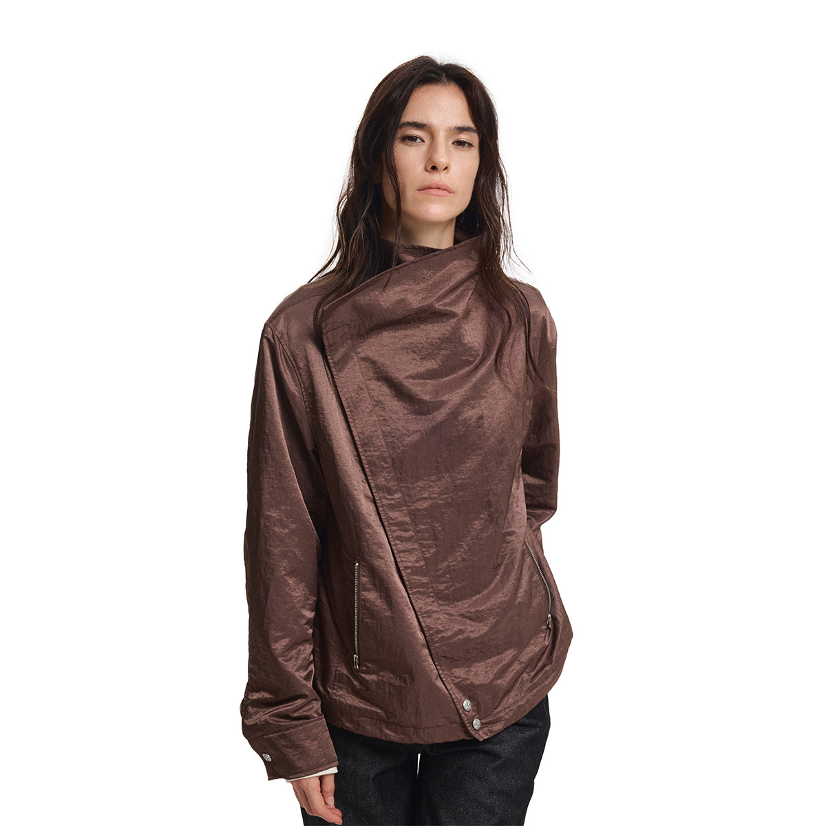 KREATE Metallic Nylon Asymmetric Jacket