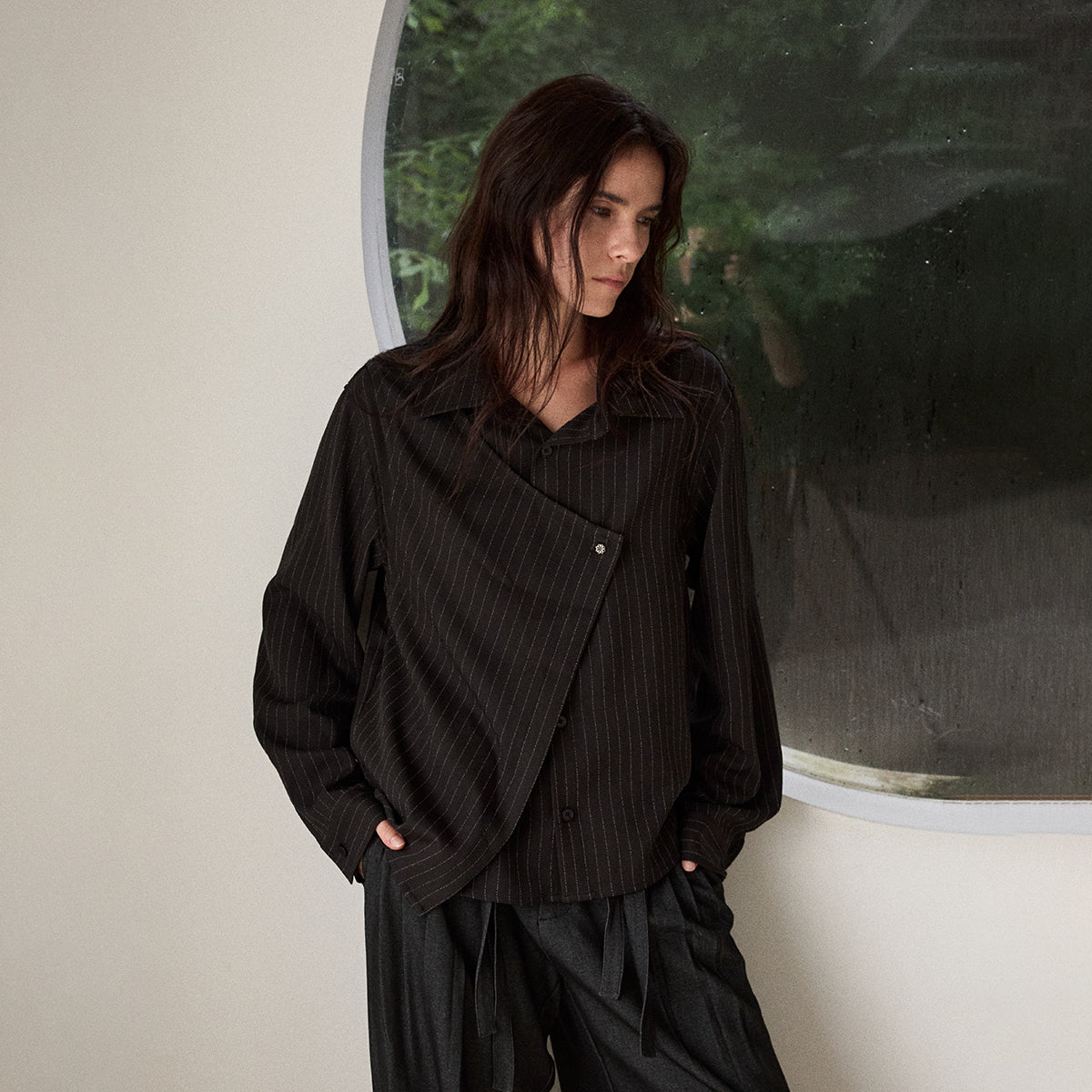 KREATE Pleat Deconstructed Stripe Shirt