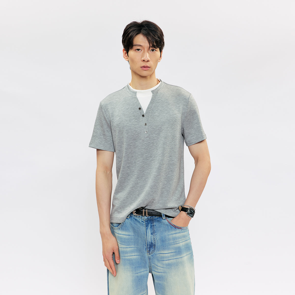KREATE Layered Button Tee