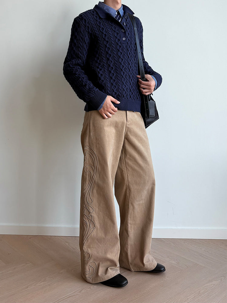 KREATE Totem Embroidered Canvas Pants