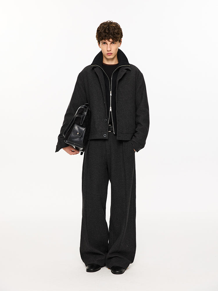 KREATE Textured Wool Houndstooth Trousers