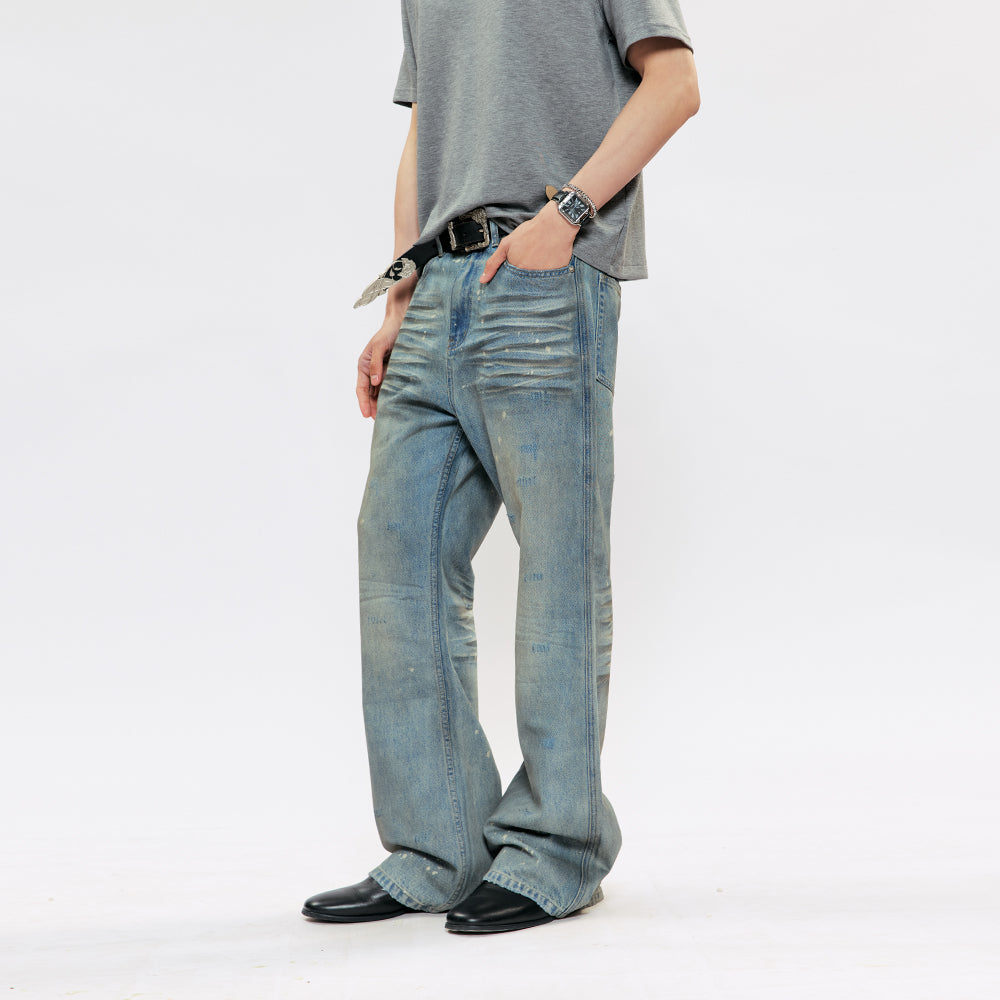 KREATE Hand-Painted Distressed Jeans