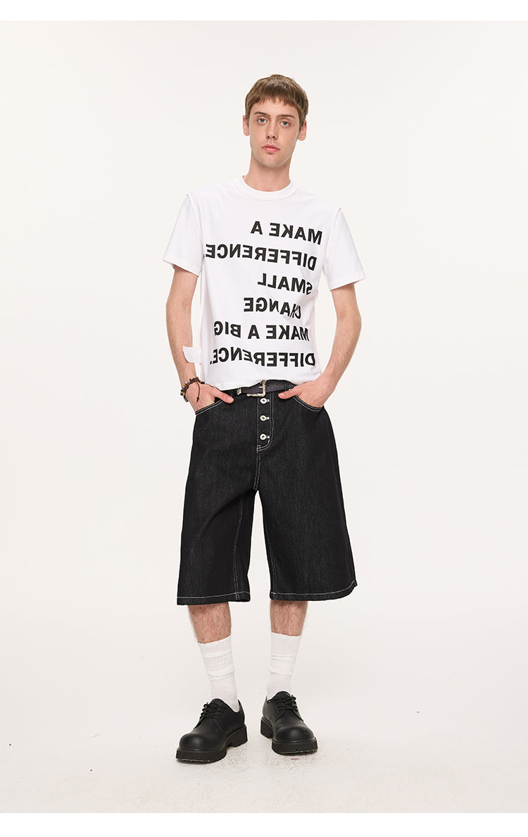 KREATE Relaxed Raw Denim Shorts
