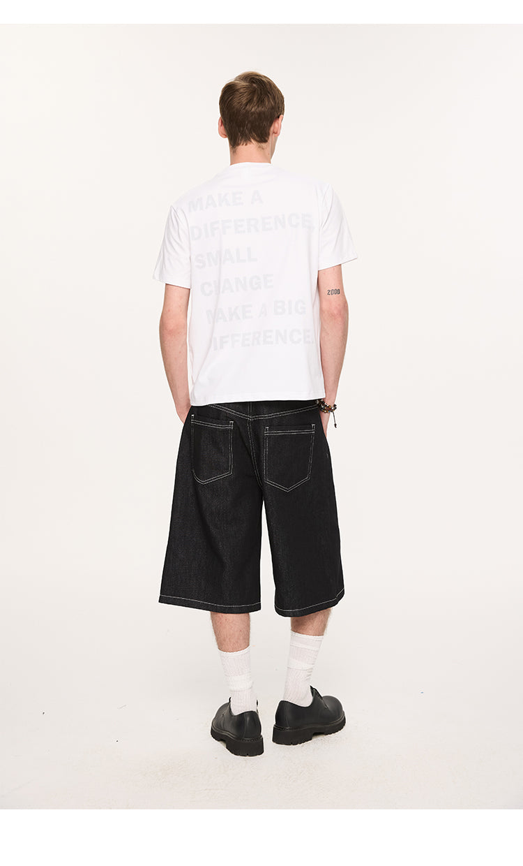 KREATE Relaxed Raw Denim Shorts