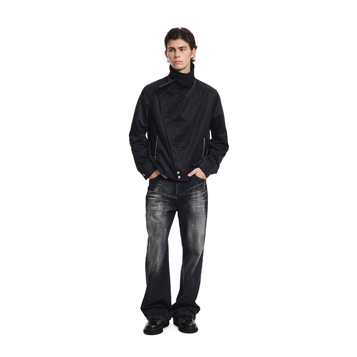 KREATE Metallic Nylon Asymmetric Jacket