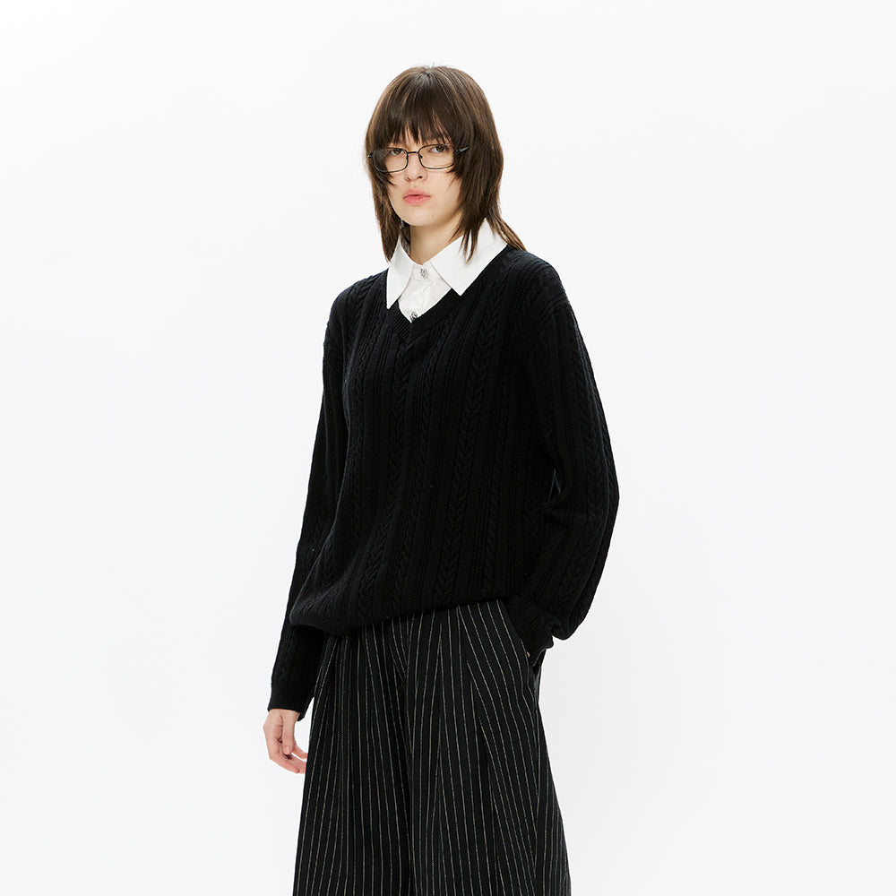 KREATE Lloyd Wool Lyocell Cable Sweater