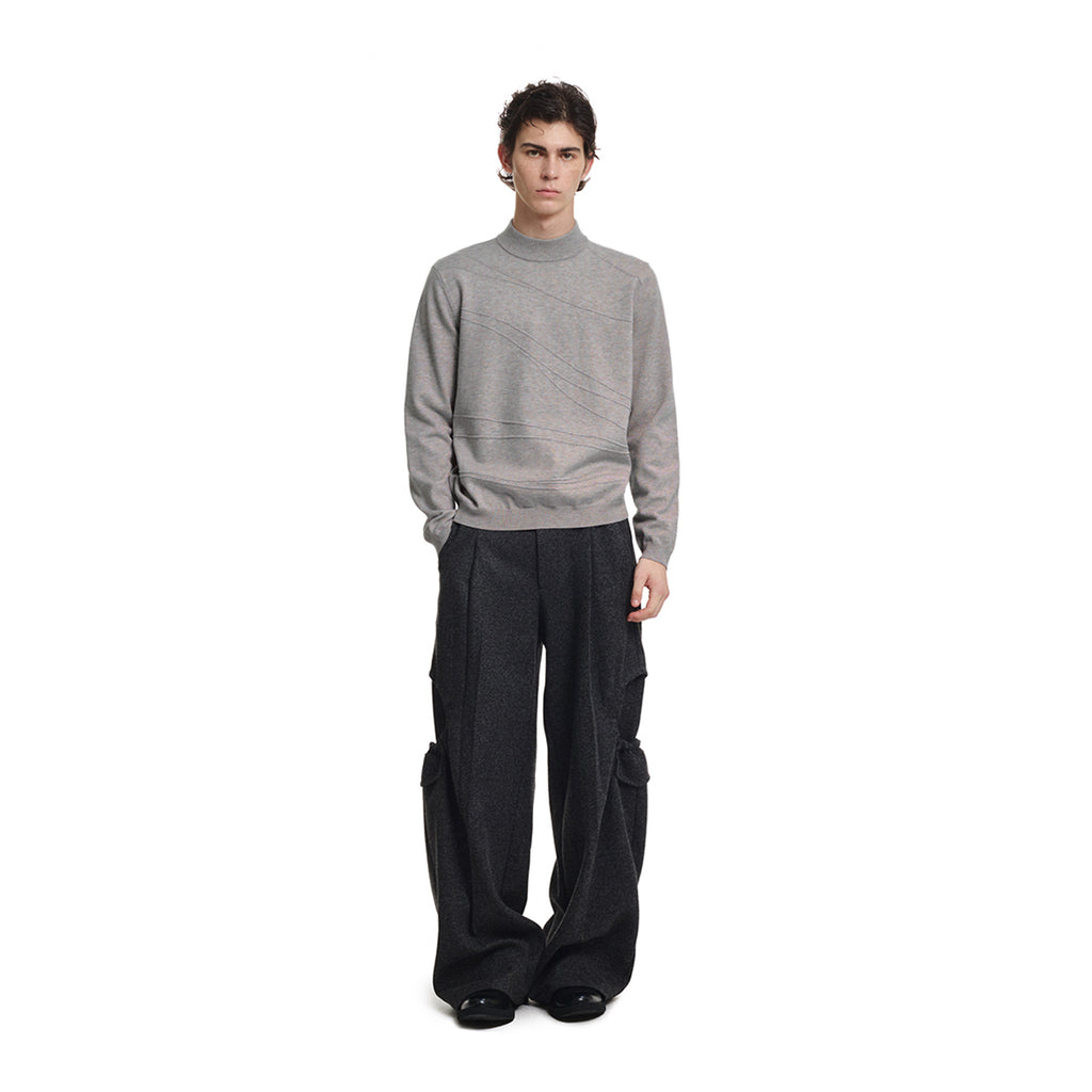 KREATE Arc Jacquard Mock-Neck Sweater