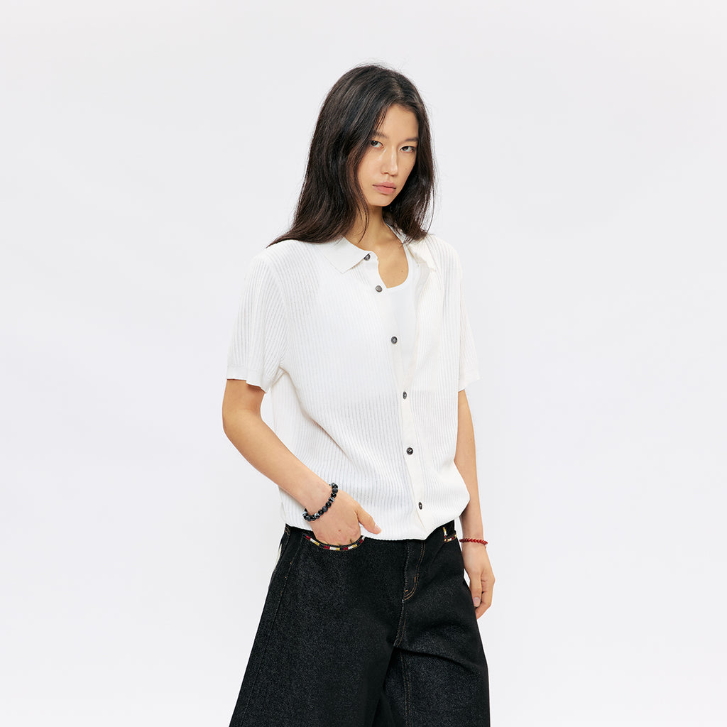 KREATE Woven Order Ribbed Knit Polo