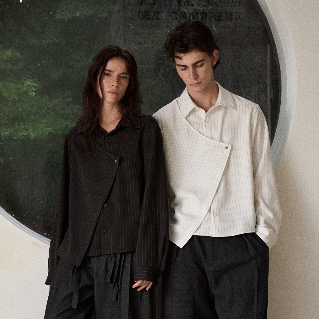 KREATE Pleat Deconstructed Stripe Shirt