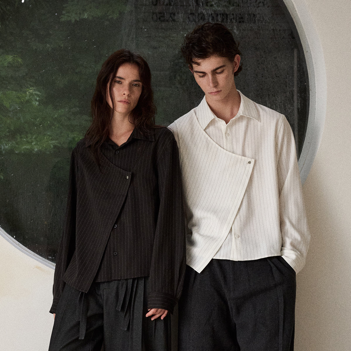 KREATE Pleat Deconstructed Stripe Shirt