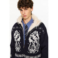 KREATE Fair Isle Long-Pile Knit Jacket