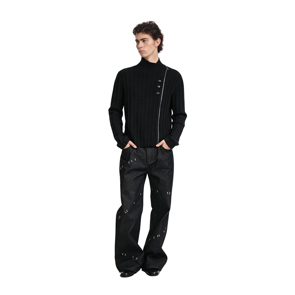 KREATE Deconstructed Cross-Collar Sweater