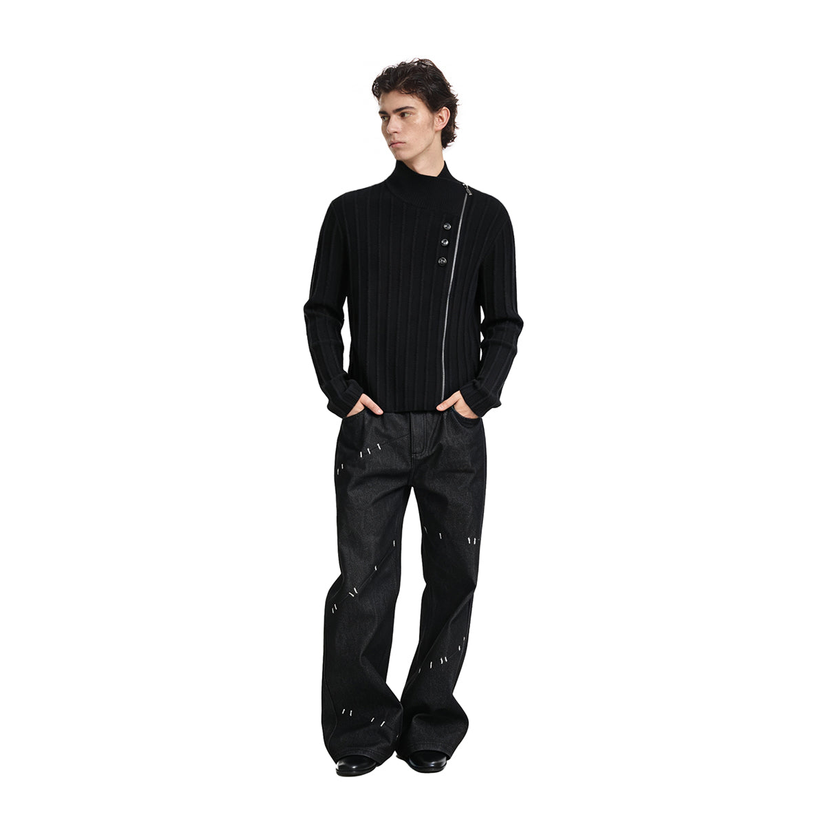 KREATE Deconstructed Cross-Collar Sweater