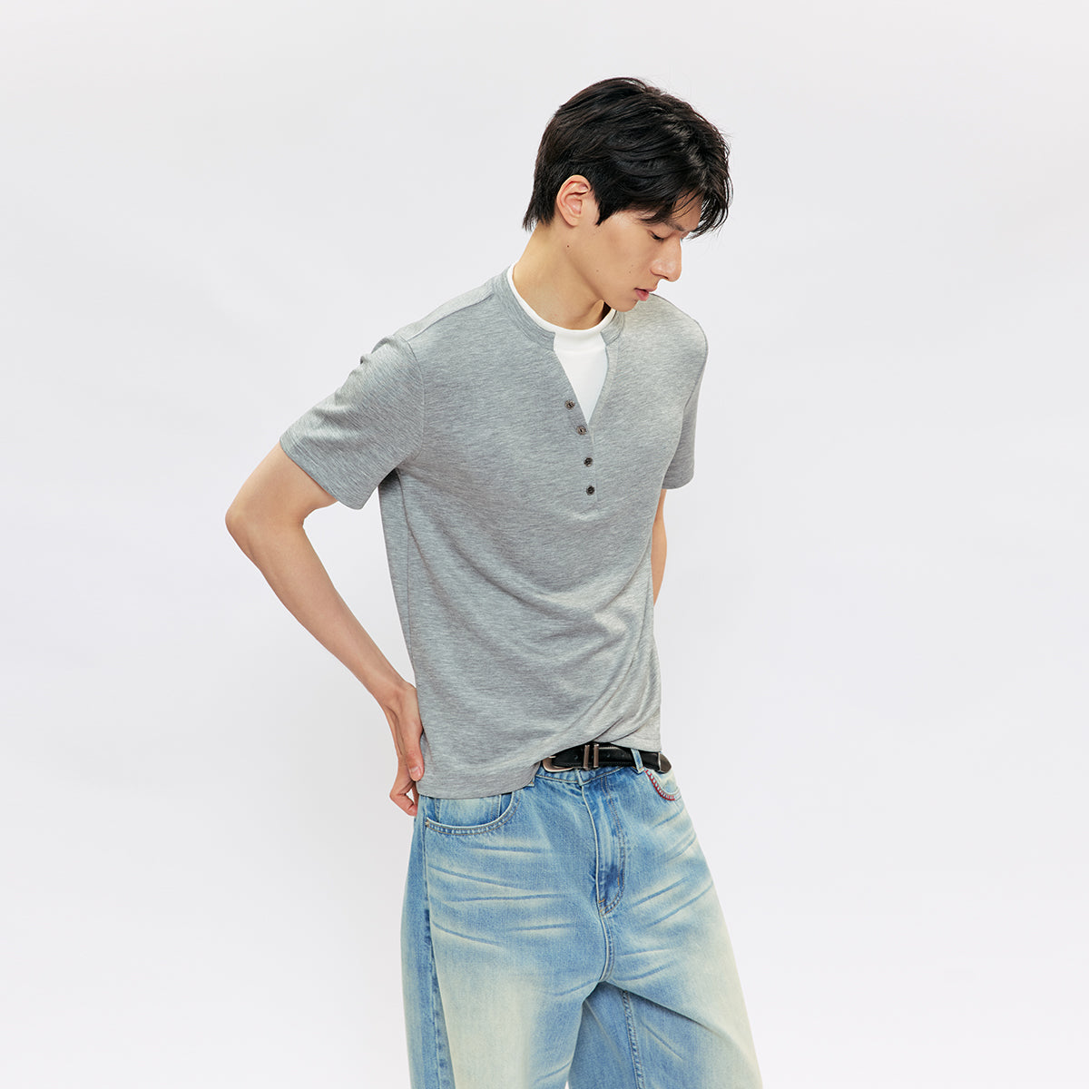KREATE Layered Button Tee