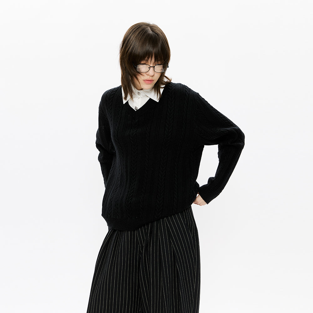 KREATE Lloyd Wool Lyocell Cable Sweater