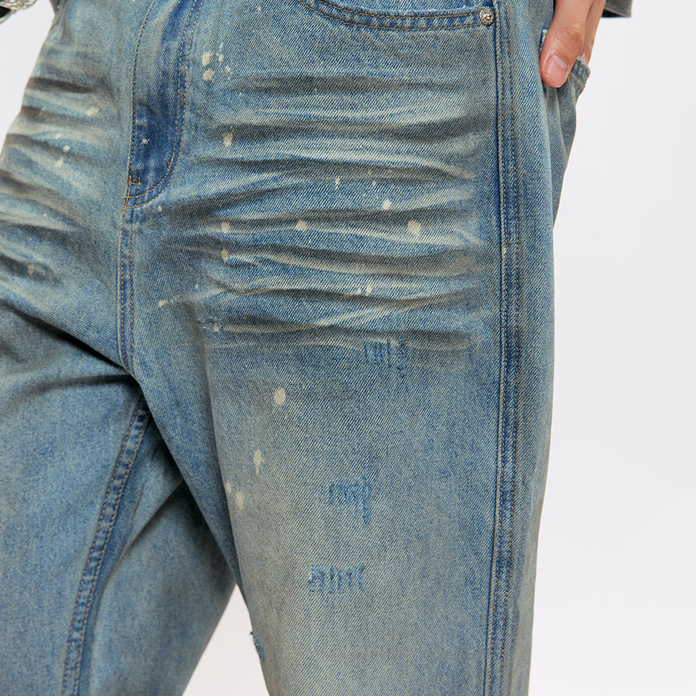 KREATE Hand-Painted Distressed Jeans