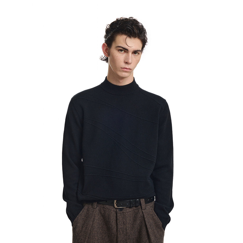 KREATE Arc Jacquard Mock-Neck Sweater