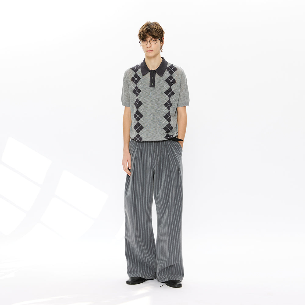 KREATE Lyocell Argyle Knit Polo