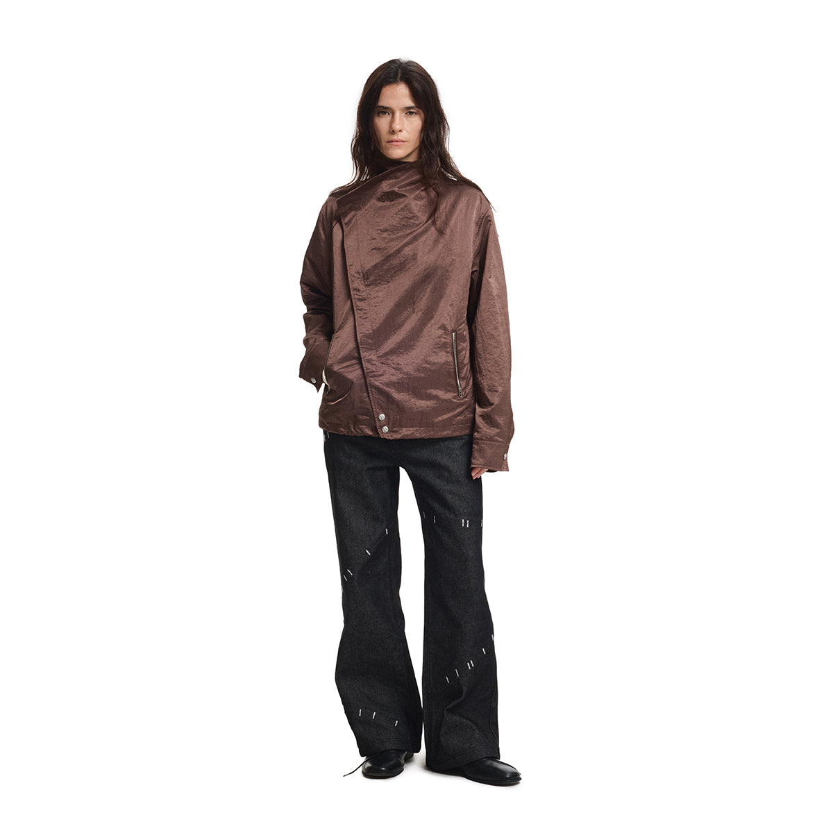 KREATE Metallic Nylon Asymmetric Jacket