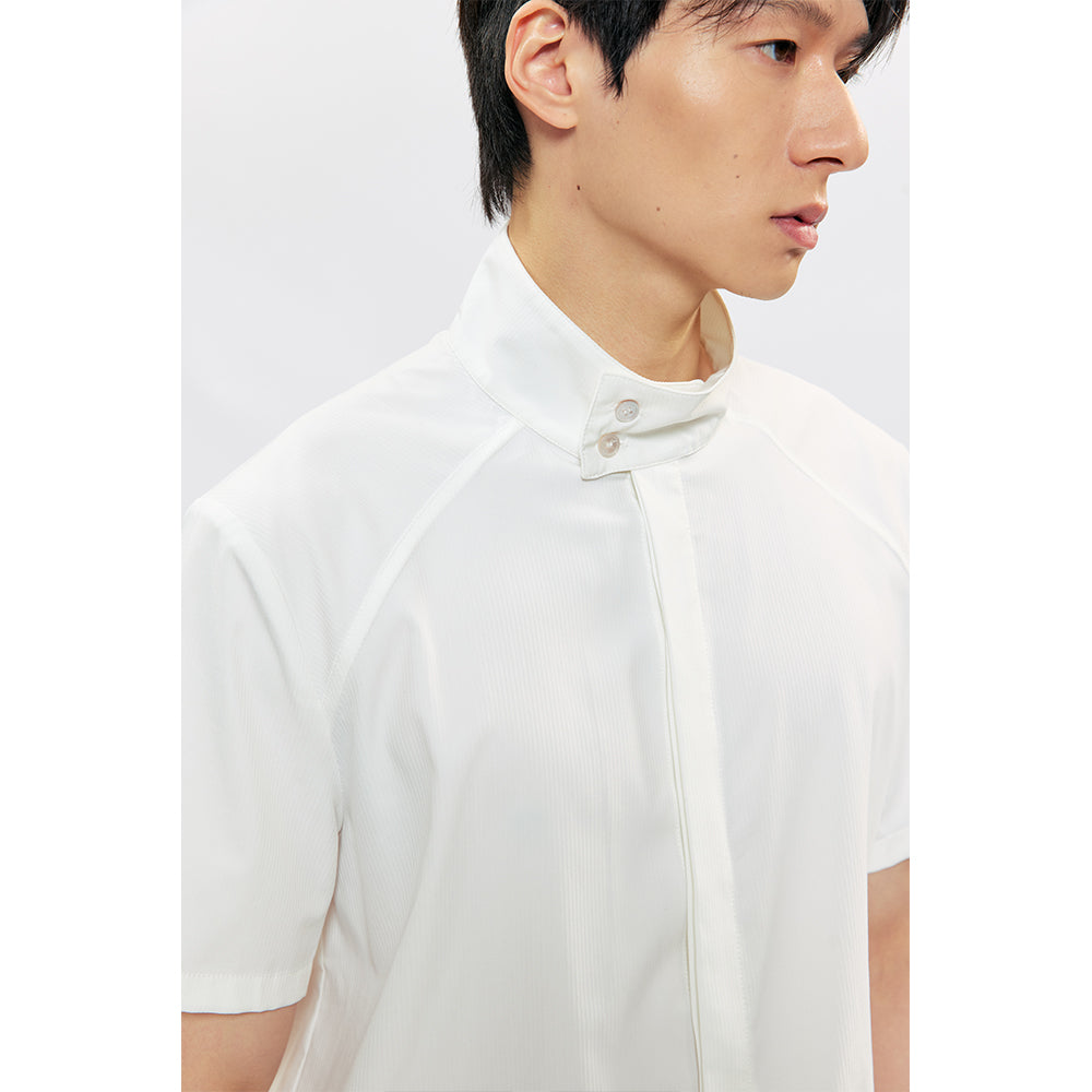 KREATE Belted Boxy Stand-Collar Shirt