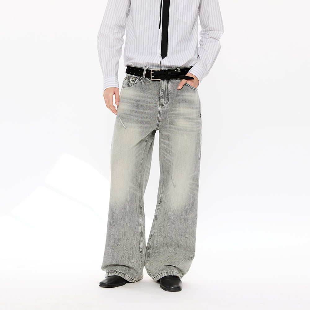 KREATE Water-Ripple Washed Jeans